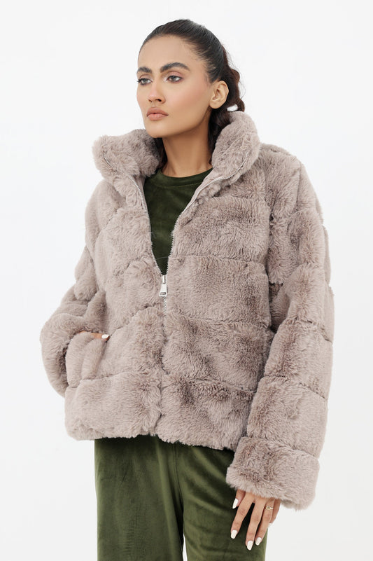 FUR JACKET-KHAKI