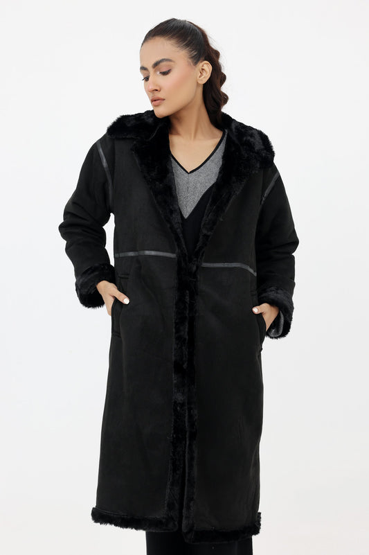 ALMAS FUR COAT-BLACK