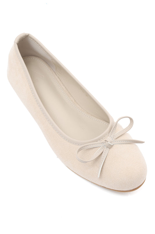 BOW ACCENT BALLET FLATS-OFF-WHITE