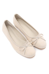 BOW ACCENT BALLET FLATS-OFF-WHITE