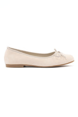 BOW ACCENT BALLET FLATS-OFF-WHITE