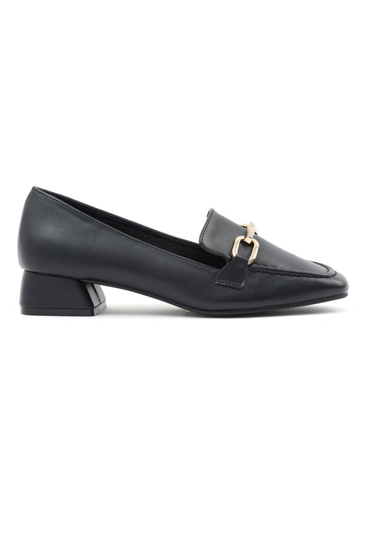 ELEGANT CHAIN LOAFERS-BLACK