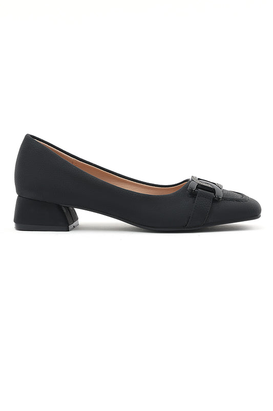 LUXE BUCKLE LOAFERS-BLACK