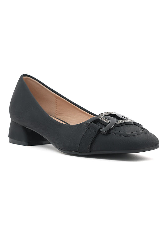 LUXE BUCKLE LOAFERS-BLACK