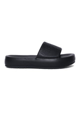 CRYSTAL EMBELLISHED SLIDE-BLACK