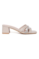 STRASS SLIDE HEEL-BEIGE