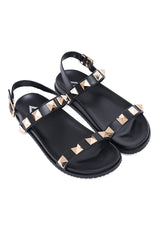 GLAM ROCK STUDDED SANDAL-BLACK