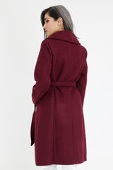 SOPHISTICATED BELTED OVERCOAT-WINE