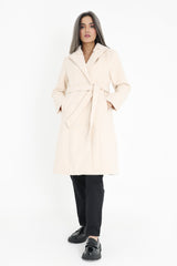 SOPHISTICATED BELTED OVERCOAT-WHITE