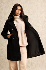 ELEGANT WINTER OVERCOAT-BLACK