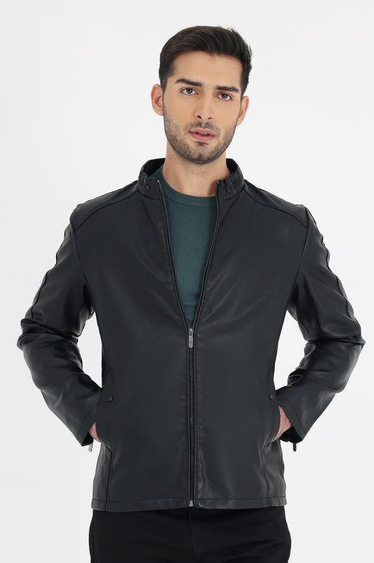 ALMAS LEATHER JACKET-BLACK