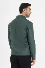 ALMAS LEATHER JACKET-GREEN