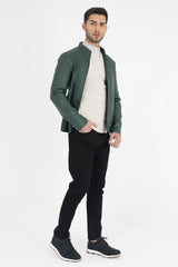 ALMAS LEATHER JACKET-GREEN