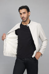 STREAMLINED MOTO JACKET-WHITE