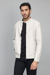 STREAMLINED MOTO JACKET-WHITE