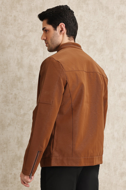 REFINED LAYERING JACKET-COFFEE