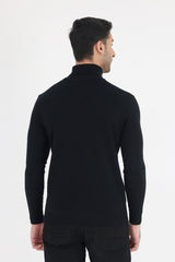 HIGH NECK SWEATER-BLACK