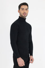 HIGH NECK SWEATER-BLACK