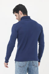 HIGH NECK SWEATER-NAVY