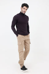 HIGH NECK SWEATER-PURPLE