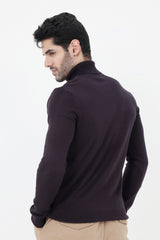 HIGH NECK SWEATER-PURPLE