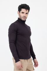 HIGH NECK SWEATER-PURPLE