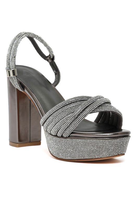 SPARKLING GOLD PLATFORM HEEL-PEWTER