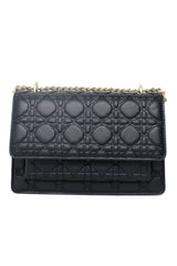 QUILTED ELEGANCE SHOULDER BAG-BLACK