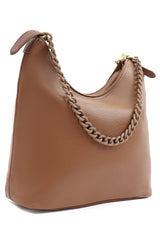 ELEGANT CHAIN STRAP BAG-CARAMEL