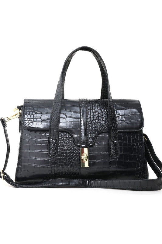 MIDNIGHT ELEGANCE SATCHEL-BLACK