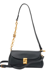 CHAIN ACCENT SHOULDER BAG-BLACK