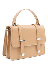 STRUCTURED SATCHEL BAG-KHAKI