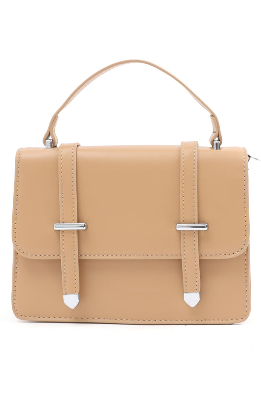 STRUCTURED SATCHEL BAG-KHAKI