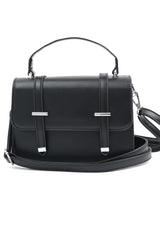 STRUCTURED SATCHEL BAG-BLACK