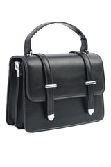 STRUCTURED SATCHEL BAG-BLACK