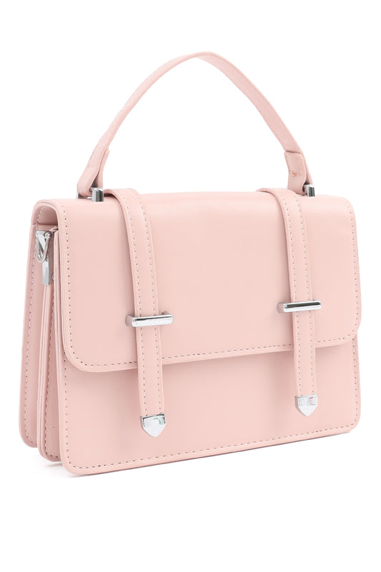 STRUCTURED SATCHEL BAG-PINK