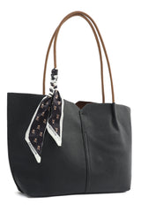 DUAL-TONE TOTE BAG-BLACK