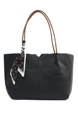 DUAL-TONE TOTE BAG-BLACK