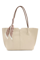 DUAL-TONE TOTE BAG-WHITE