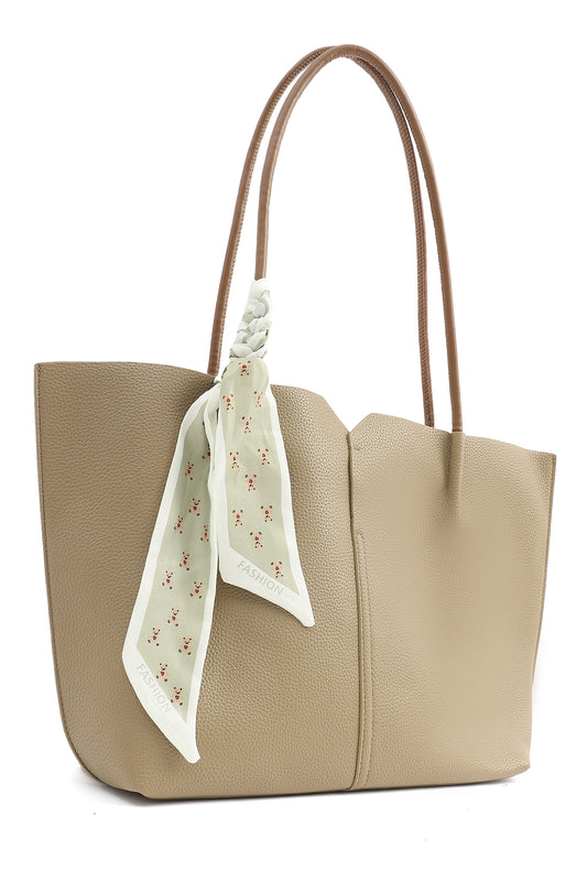 DUAL-TONE TOTE BAG-KHAKI