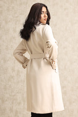 DOUBLE-BREASTED TRENCH COAT-BEIGE