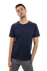 PREMIUM COTTON CREW NECK TEE-NAVY