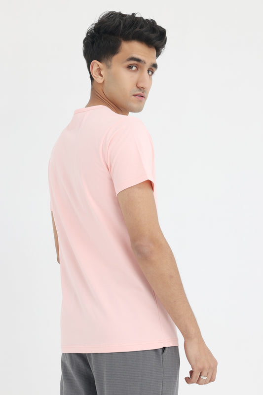 PREMIUM COTTON CREW NECK TEE-PINK