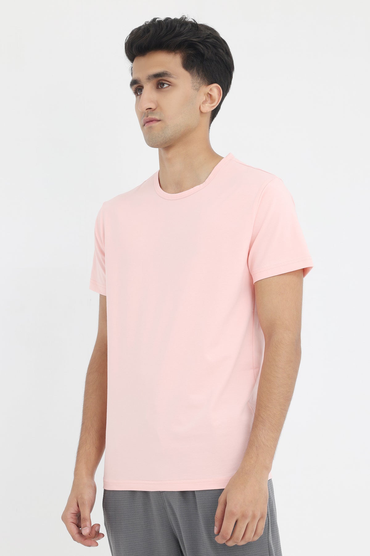 PREMIUM COTTON CREW NECK TEE-PINK