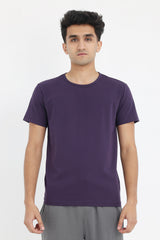 PREMIUM COTTON CREW NECK TEE-PURPLE