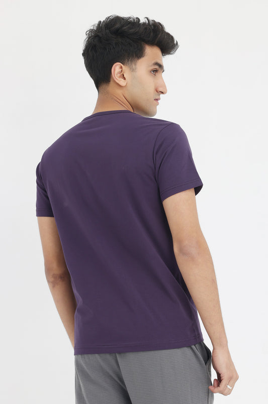 PREMIUM COTTON CREW NECK TEE-PURPLE