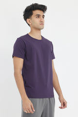 PREMIUM COTTON CREW NECK TEE-PURPLE