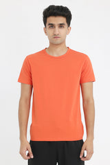 PREMIUM COTTON CREW NECK TEE-RUST