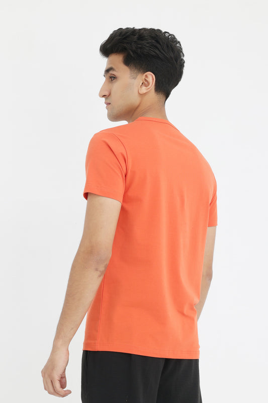 PREMIUM COTTON CREW NECK TEE-RUST