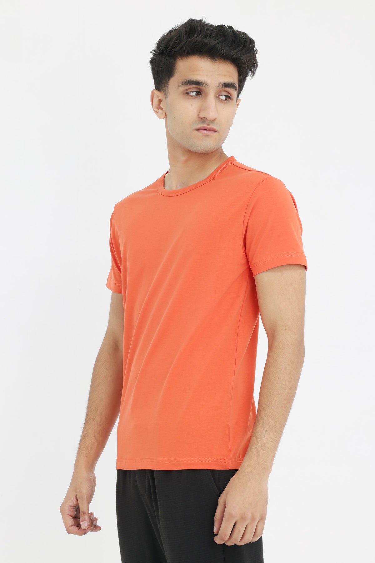 PREMIUM COTTON CREW NECK TEE-RUST